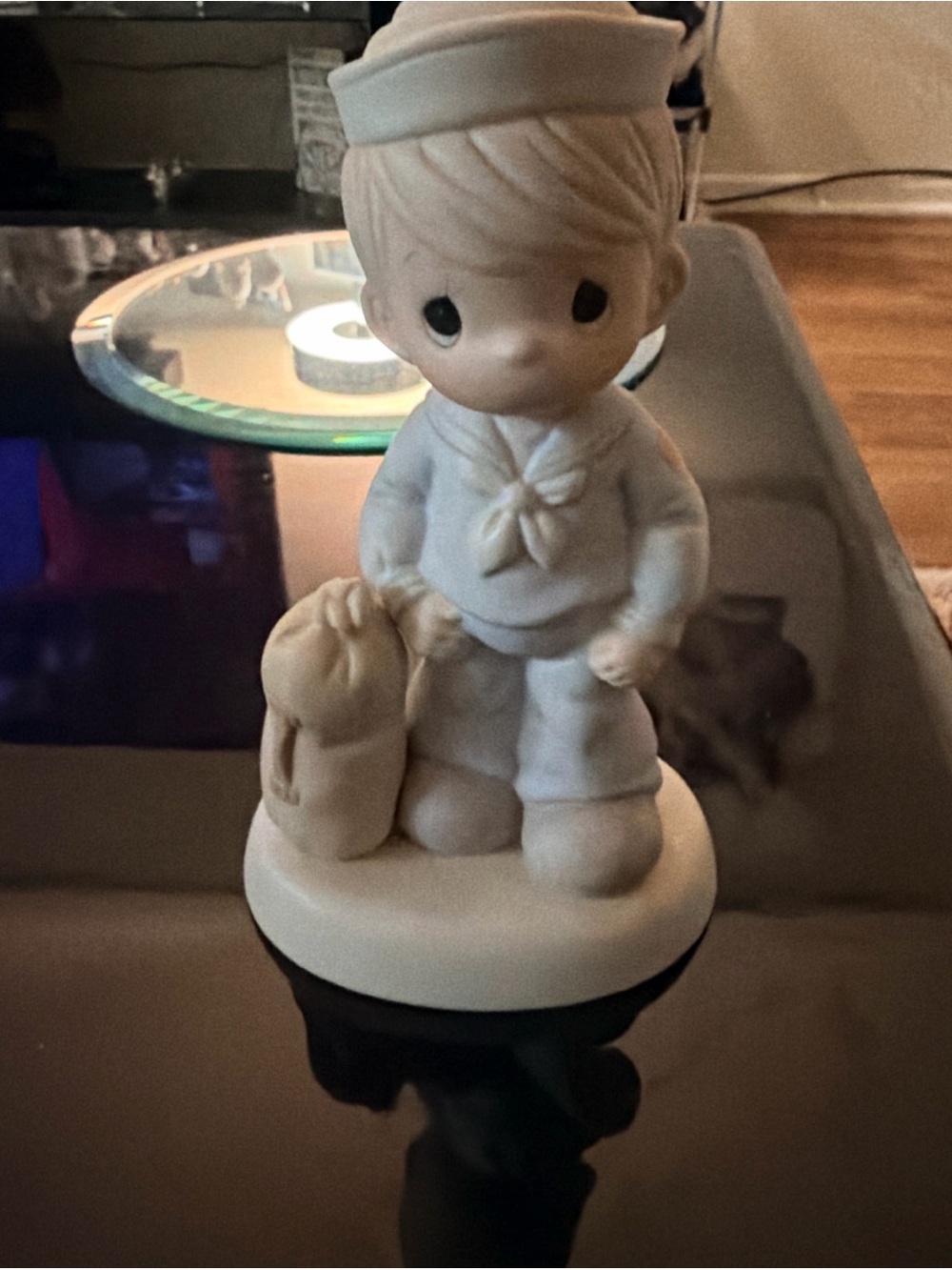 Precious Moments White and Cream Sailor Boy Figurine
